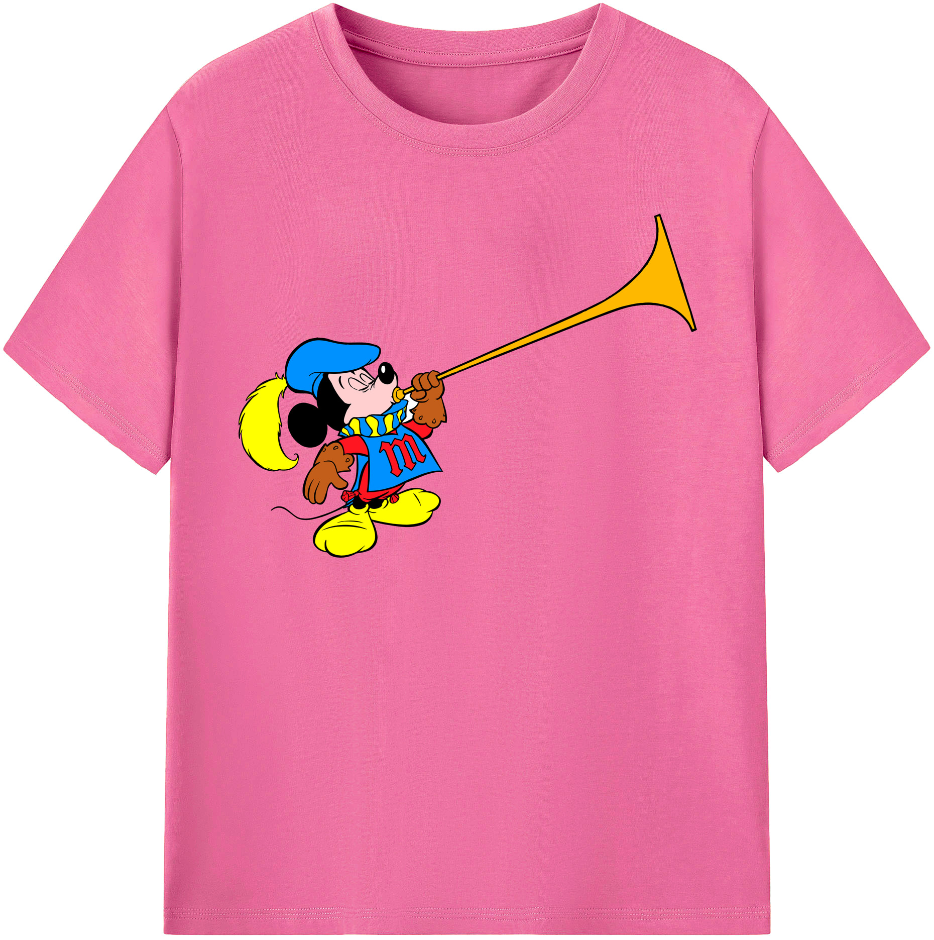 （画像用） ミッキーマウス Mickey Mouse レディースカジュアルプリントTシャツ（綿100％）